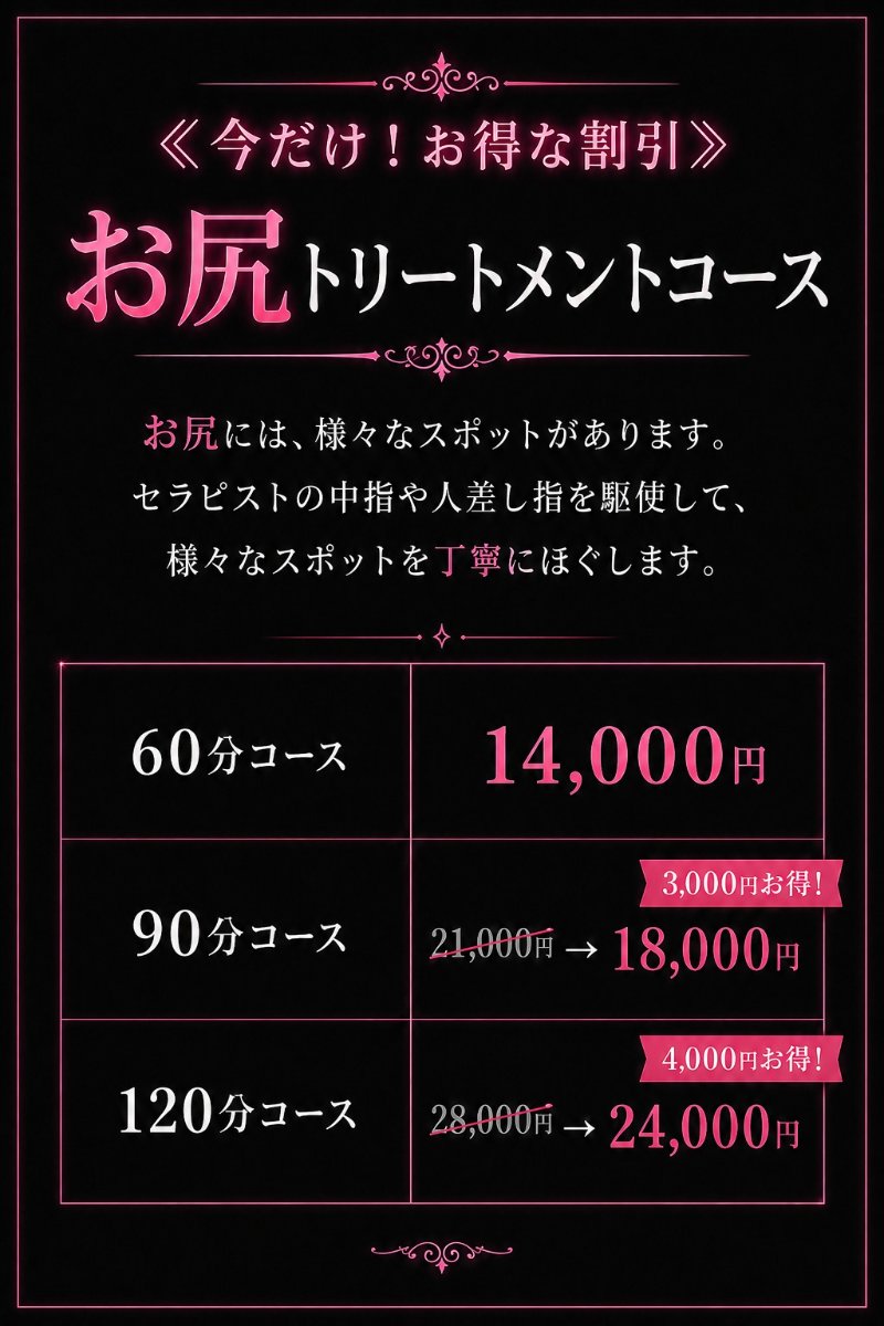 ≪今だけ!お得な割引≫お尻トリートメントコース